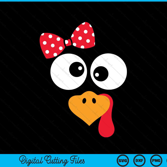 Turkey face women's Thanksgiving costume SVG cut file