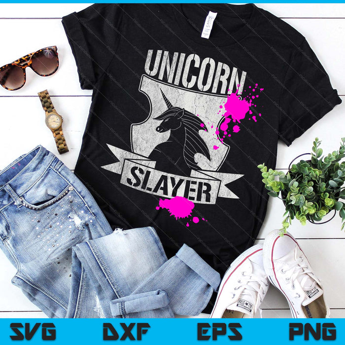 Funny Unicorn Slayer Rainbow SVG PNG Digital Printable Files