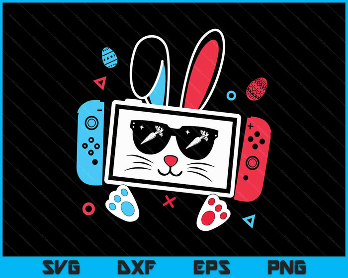 Funny Video Game Easter Bunny Gaming Controller Gamer Boys SVG PNG Digital Printable Files