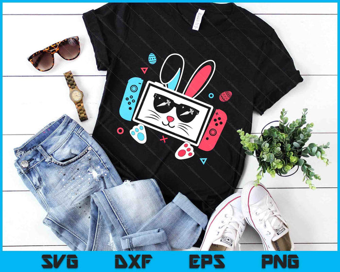 Funny Video Game Easter Bunny Gaming Controller Gamer Boys SVG PNG Digital Printable Files