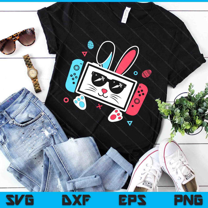 Funny Video Game Easter Bunny Gaming Controller Gamer Boys SVG PNG Digital Printable Files