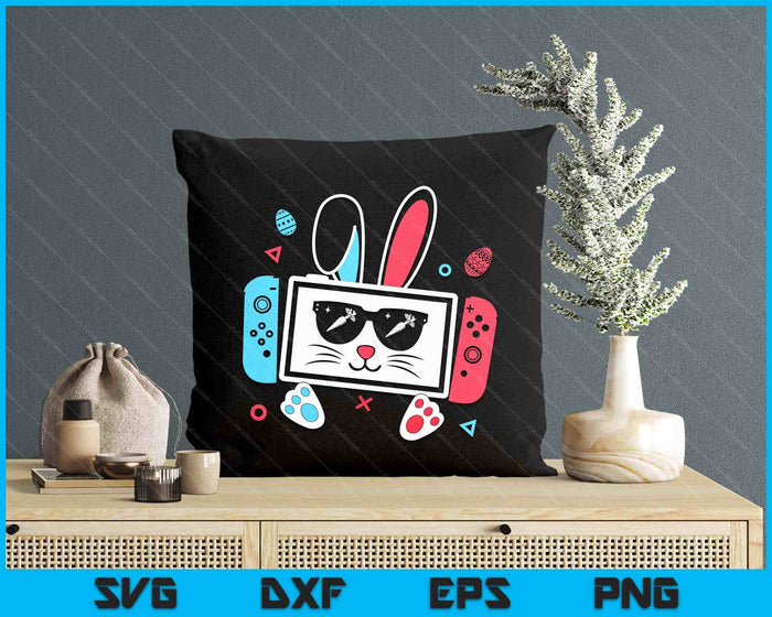 Funny Video Game Easter Bunny Gaming Controller Gamer Boys SVG PNG Digital Printable Files