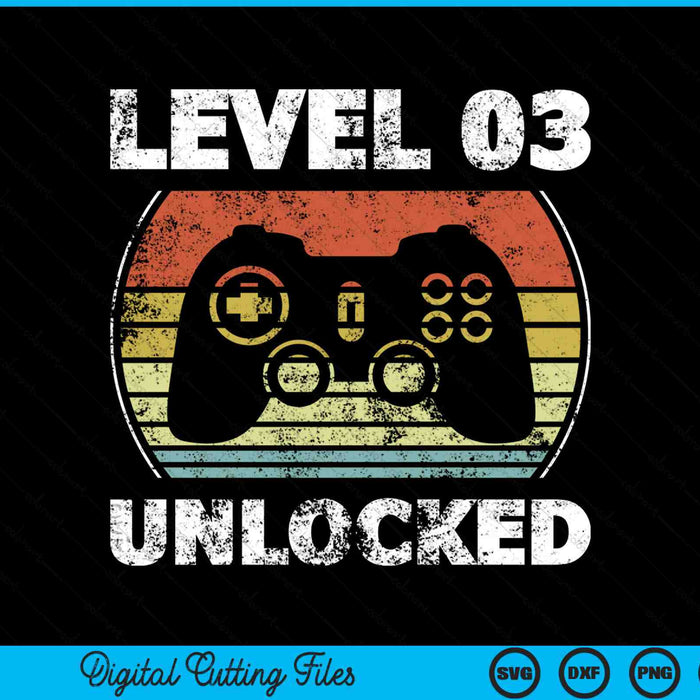 Video gamer 3rd birthday level 03 unlocked SVG cut file