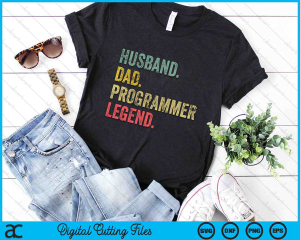 Funny Vintage Husband Dad Programmer Legend Retro SVG PNG Digital Printable Files