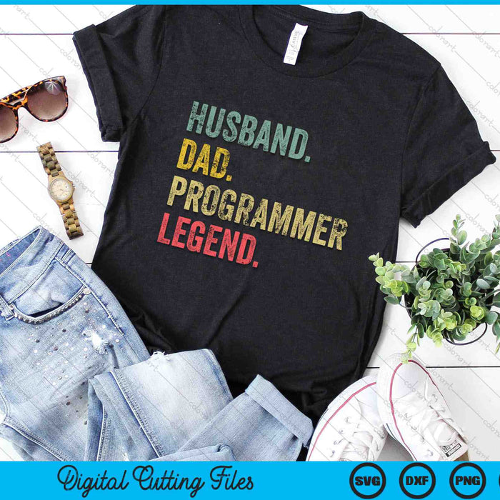 Funny Vintage Husband Dad Programmer Legend Retro SVG PNG Digital Printable Files