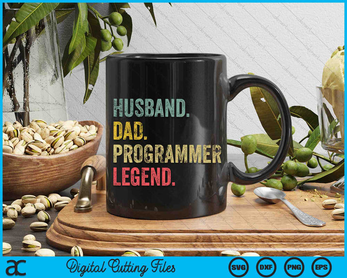 Funny Vintage Husband Dad Programmer Legend Retro SVG PNG Digital Printable Files