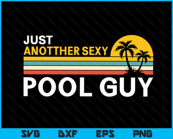 Funny Vintage Retro Sexy Pool Guy Palm Tree SVG SVG PNG Digital Cutting Files