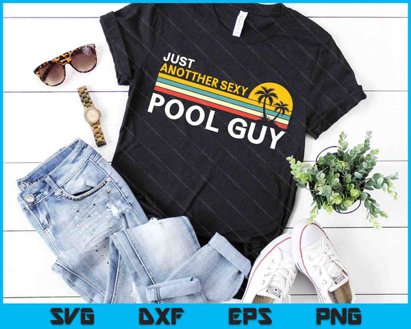 Funny Vintage Retro Sexy Pool Guy Palm Tree SVG SVG PNG Digital Cutting Files