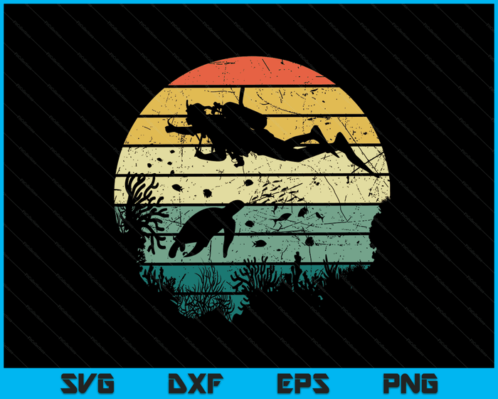 Funny Vintage Scuba Diving Dive Diver SVG PNG Digital Printable Files