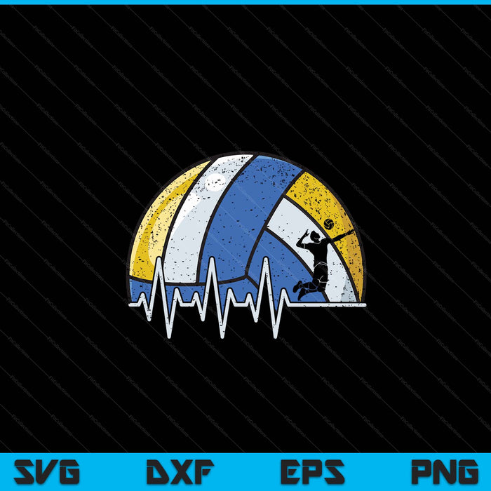 Volleyball heartbeat volleyball player SVG cut file