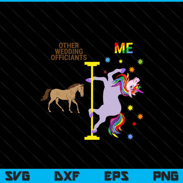 Wedding officiant thank you rainbow unicorn SVG cut file