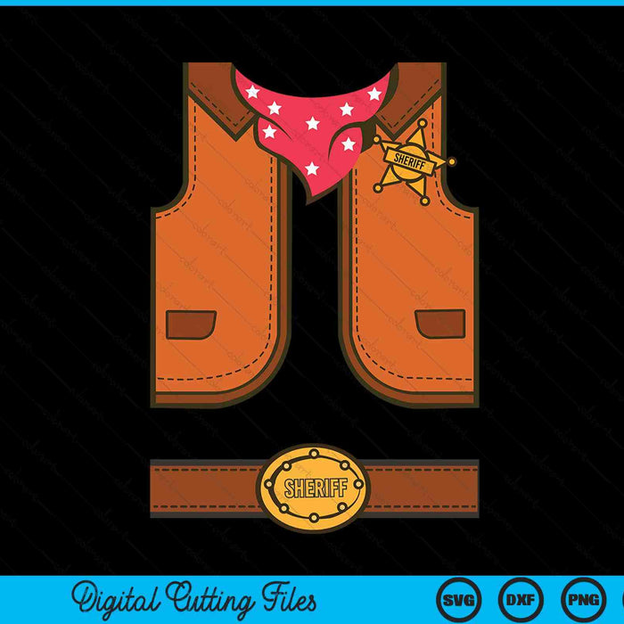 Western sheriff Halloween cowboy vest simple costume SVG cut file