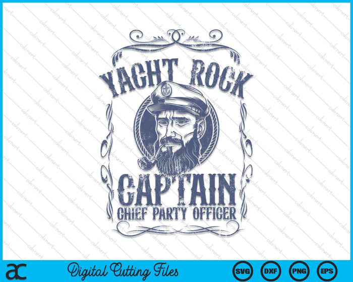 Grappige jacht Rock Captain Chief Party Officer ponton boot partij SVG PNG snijden afdrukbare bestanden