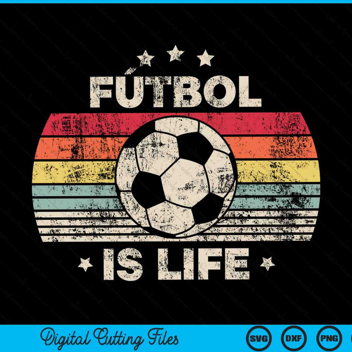 Futbol es vida amante del fútbol fútbol divertido SVG PNG archivos de corte digital
