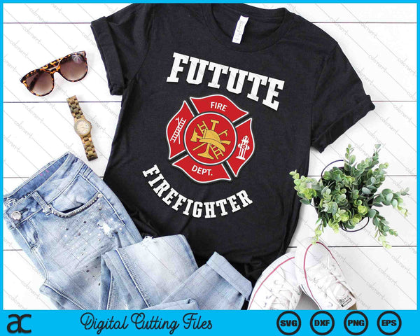 Future Firefighter SVG PNG Digital Cutting File - on a t-shirt