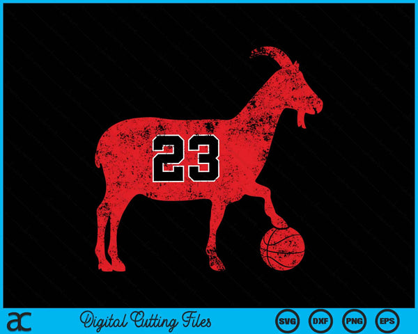 GOAT 23 Archivos de corte digitales SVG PNG de baloncesto divertido