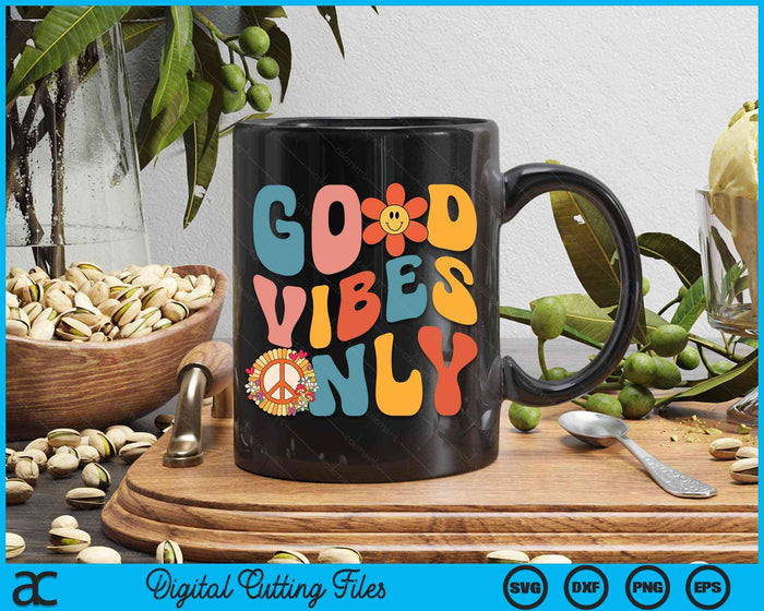 GOOD VIBES ONLY PEACE LOVE 60s 70s Tie Dye Groovy Hippie SVG PNG Digital Cutting Files