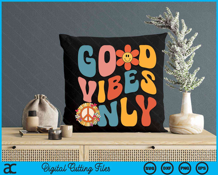 GOOD VIBES ONLY PEACE LOVE 60s 70s Tie Dye Groovy Hippie SVG PNG Digital Cutting Files