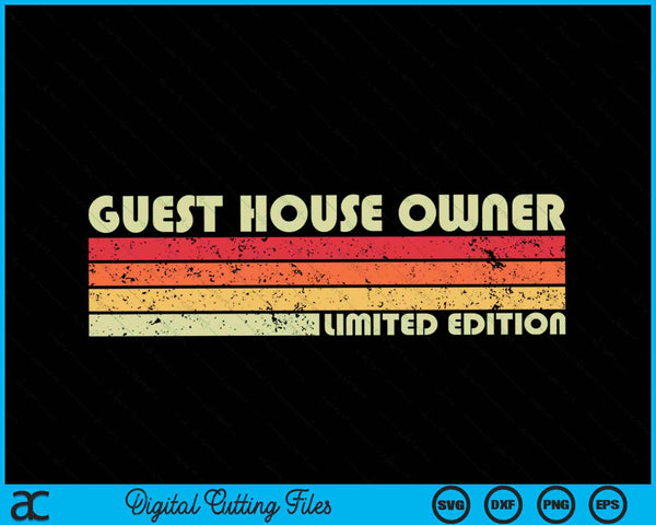 GUEST HOUSE OWNER job title profession birthday worker SVG cut file