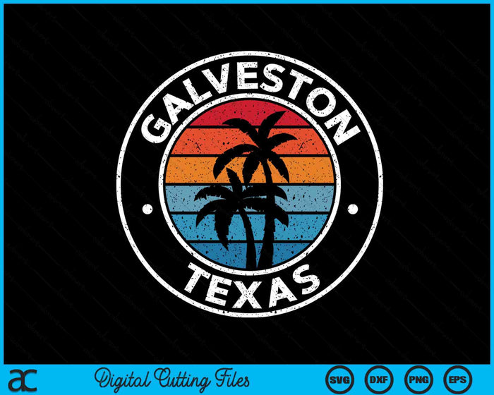 Galveston Texas TX Vintage Graphic Retro 70s SVG PNG Digital Printable Files