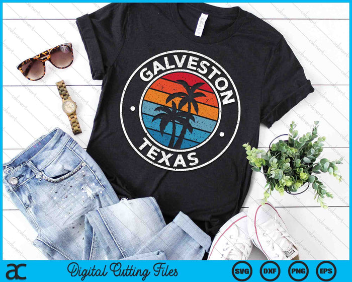 Galveston Texas TX Vintage Graphic Retro 70s SVG PNG Digital Printable Files