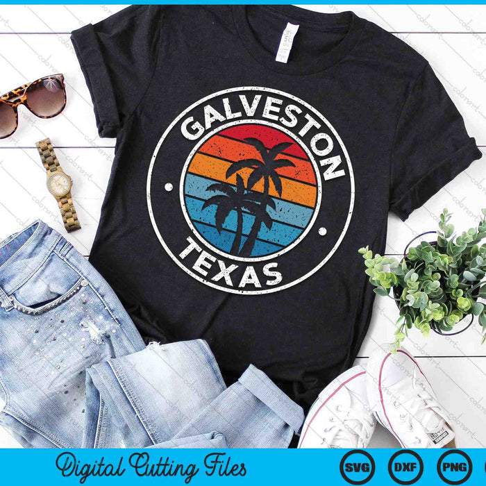 Galveston Texas TX Vintage Graphic Retro 70s SVG PNG Digital Printable Files