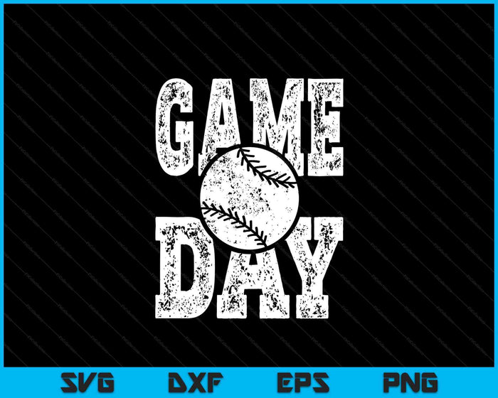 Game Day Baseball Season Funny Men Women Team Sports Vintage SVG PNG Digital Cutting File