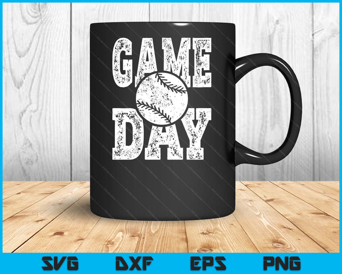 Game Day Baseball Season Funny Men Women Team Sports Vintage SVG PNG Digital Cutting File