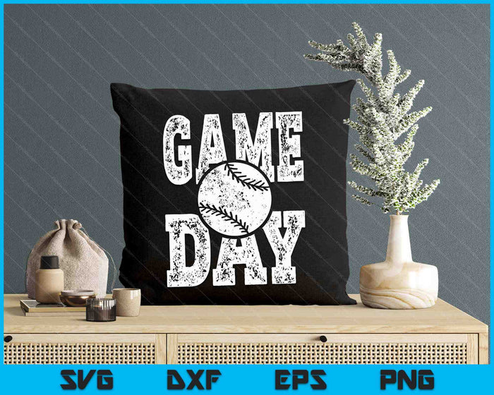 Game Day Baseball Season Funny Men Women Team Sports Vintage SVG PNG Digital Cutting File