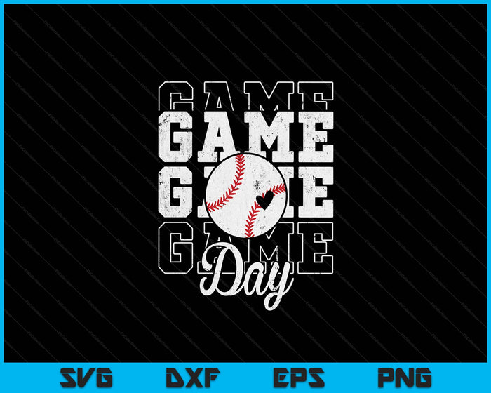 Game Day Baseball Shirt For Youth Boy Girl SVG PNG Digital Cutting File