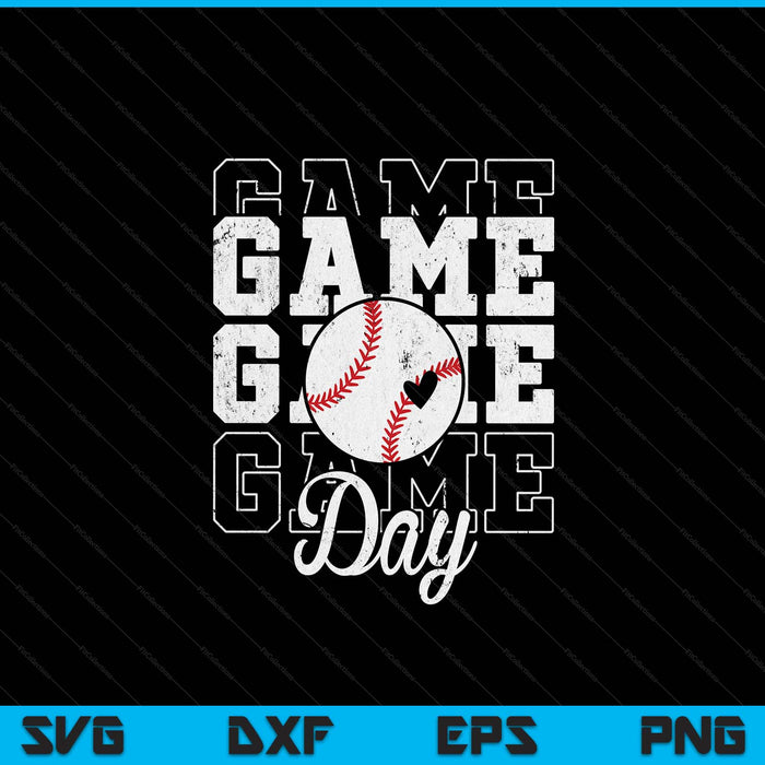 Game day baseball for SVG cut file