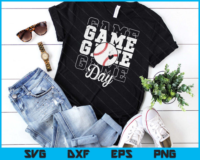 Game Day Baseball Shirt For Youth Boy Girl SVG PNG Digital Cutting File