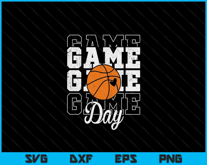 Game Day Basketball Shirt For Youth Boy Girl SVG PNG Digital Cutting Files