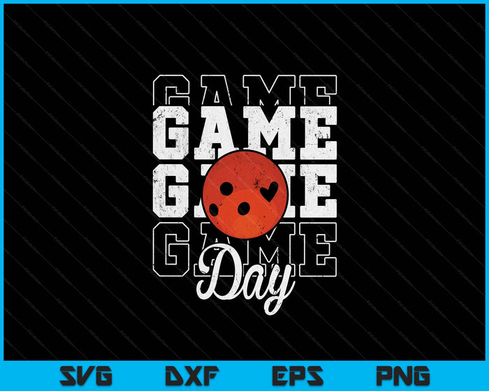 Game Day Bowling Shirt For Youth Boy Girl SVG PNG Digital Cutting File