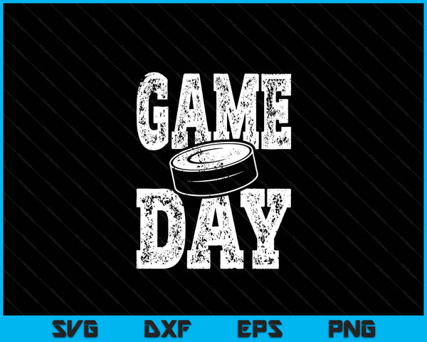 Game day ice hockey season team sports vintage SVG PNG cut file for Cricut