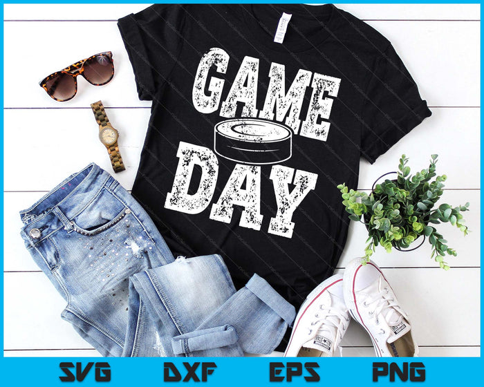 Game Day Ice Hockey Season Funny Men Women Team Sports Vintage SVG PNG Digital Printable Files