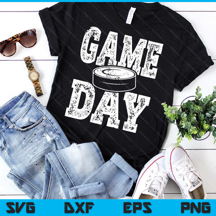 Game Day Ice Hockey Season Funny Men Women Team Sports Vintage SVG PNG Digital Printable Files