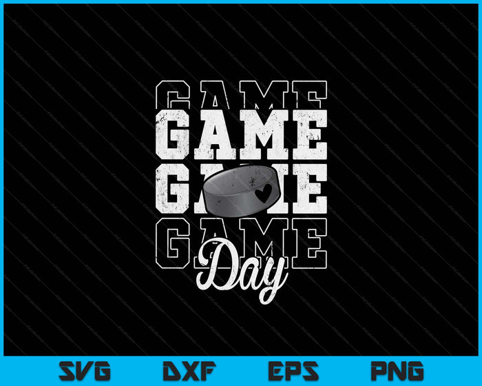 Game Day Ice Hockey Shirt For Youth Boy Girl SVG PNG Digital Cutting File