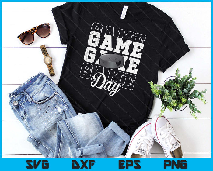 Game Day Ice Hockey Shirt For Youth Boy Girl SVG PNG Digital Cutting File