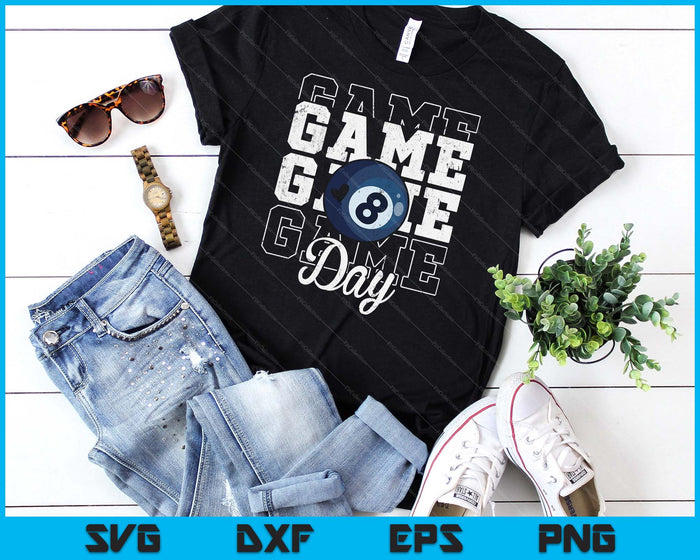 Game Day Pool Ball Shirt For Youth Boy Girl SVG PNG Digital Cutting File