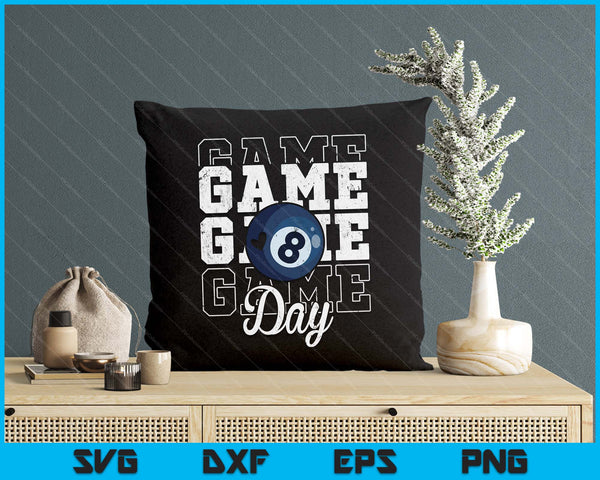 Game Day Pool Ball Shirt For Youth Boy Girl SVG PNG Digital Cutting File