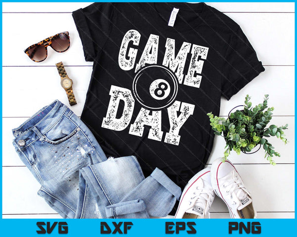 Game Day Pool Ball Season Funny Men Women Team Sports Vintage SVG PNG Digital Printable Files