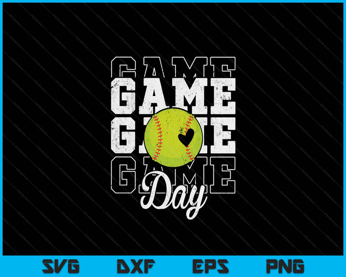 Game Day Softball Shirt For Youth Boy Girl SVG PNG Digital Cutting File