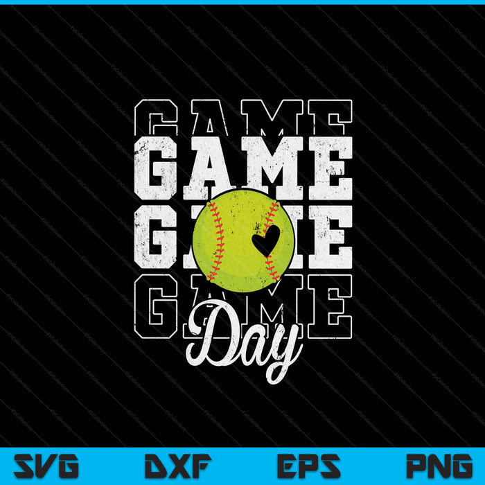 Game day softball for SVG cut file