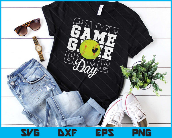 Game Day Softball Shirt For Youth Boy Girl SVG PNG Digital Cutting File