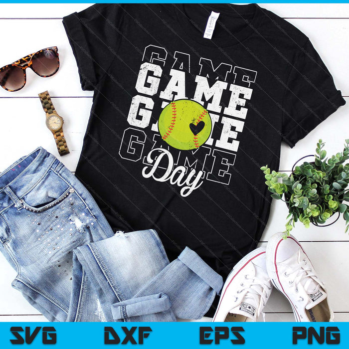 Game Day Softball Shirt For Youth Boy Girl SVG PNG Digital Cutting File