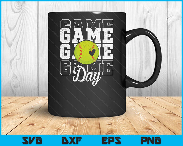 Game Day Softball Shirt For Youth Boy Girl SVG PNG Digital Cutting File