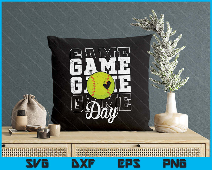 Game Day Softball Shirt For Youth Boy Girl SVG PNG Digital Cutting File