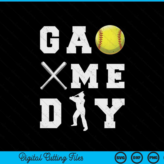 Game day softball vibes SVG cut file