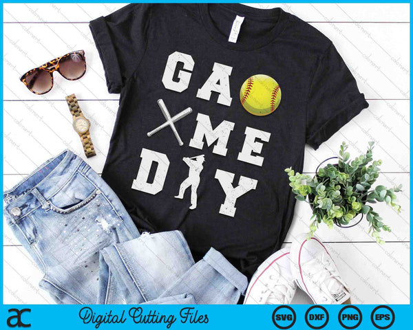 Game Day Softball Vibes SVG PNG Digital Printable Files